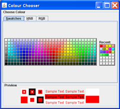 Screenshot of palette colour chooser