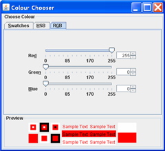 Screenshot of RGB colour chooser